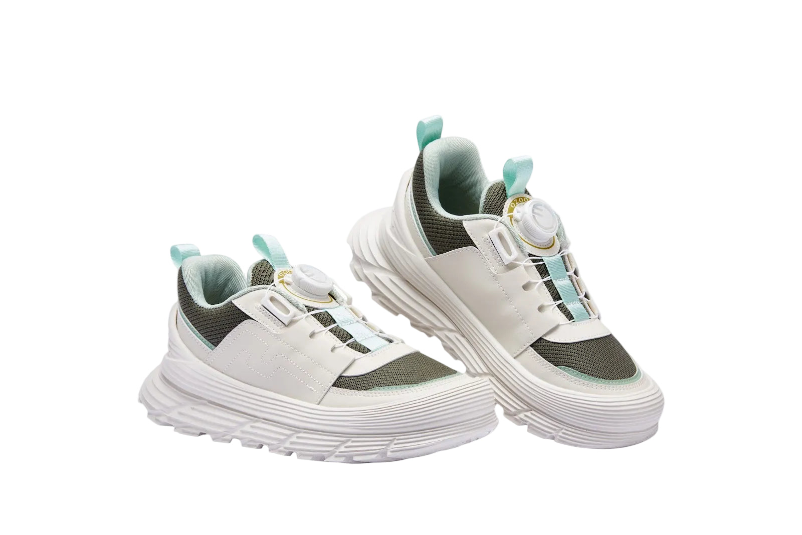 H53A008L Green Beige kid's shoes 1