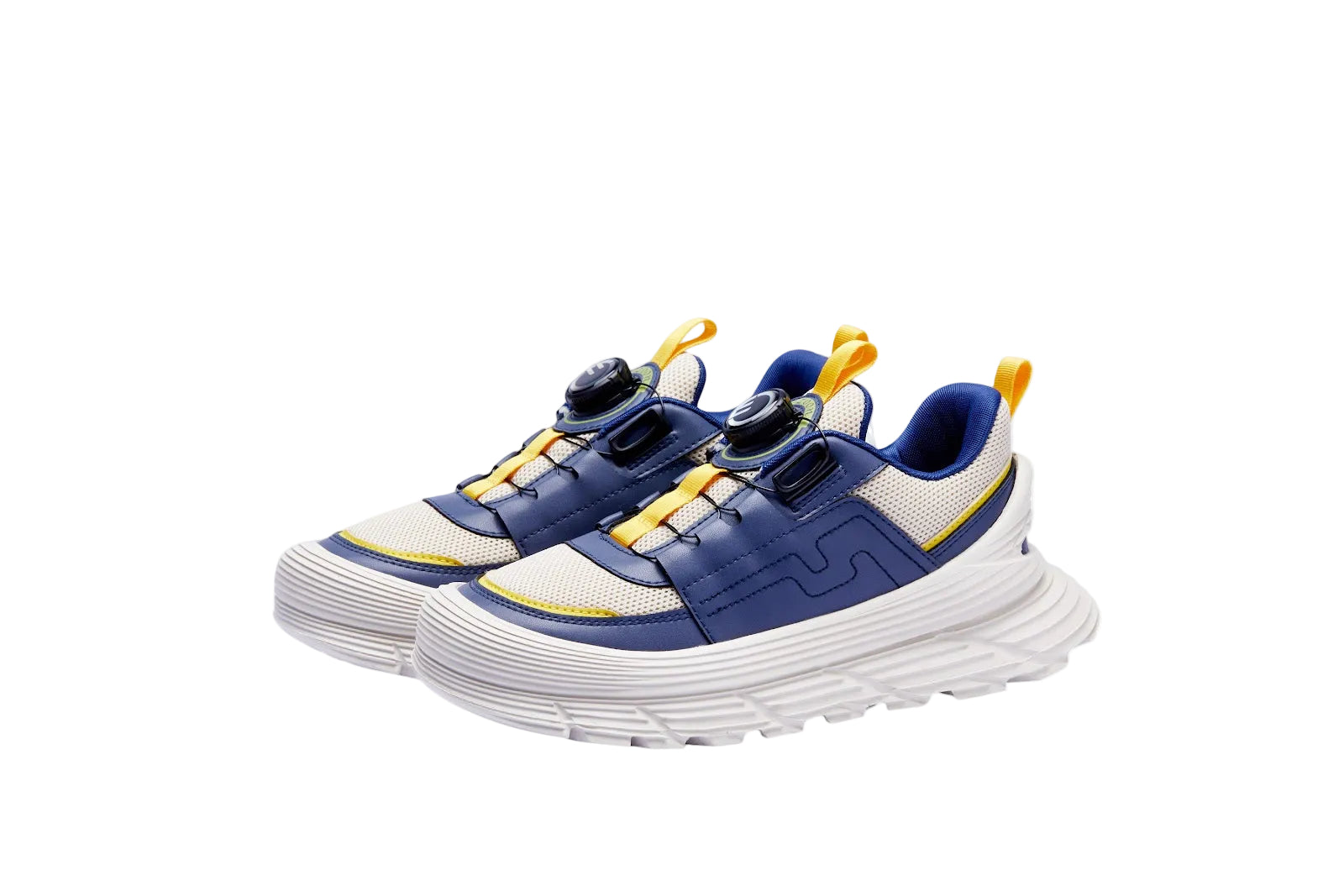 H53A008L Beige Navy kid's shoes 3