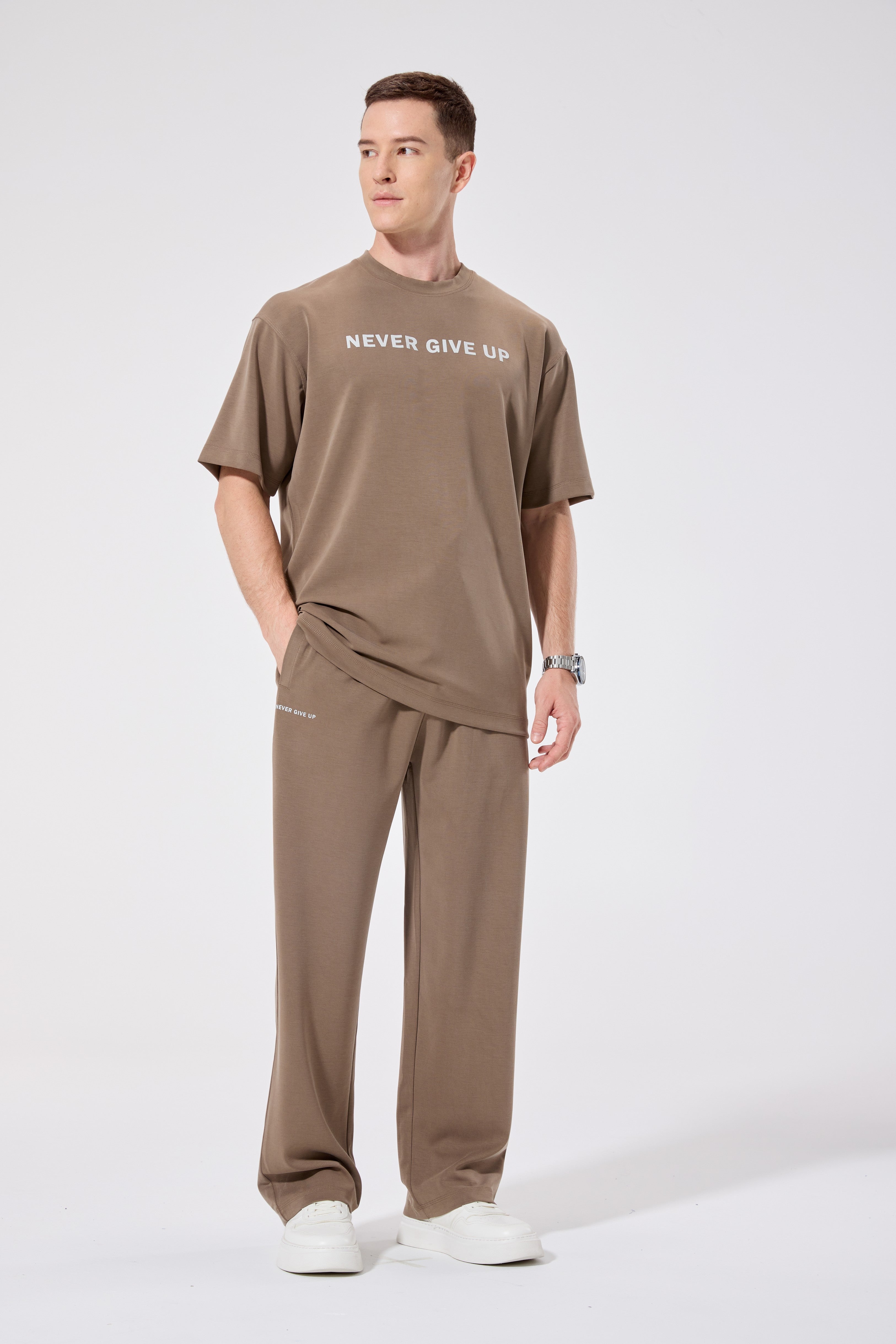 OVERSIZE T-SHIRT SET BROWN 06