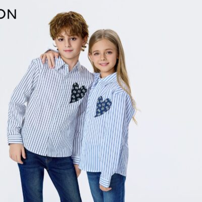 kids striped cotton shirt unisex