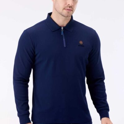men’s half zip polo long sleeve t shirt