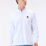 men’s half zip polo long sleeve t shirt