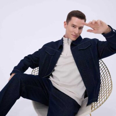 men’s denim suit set (jacket + pants)